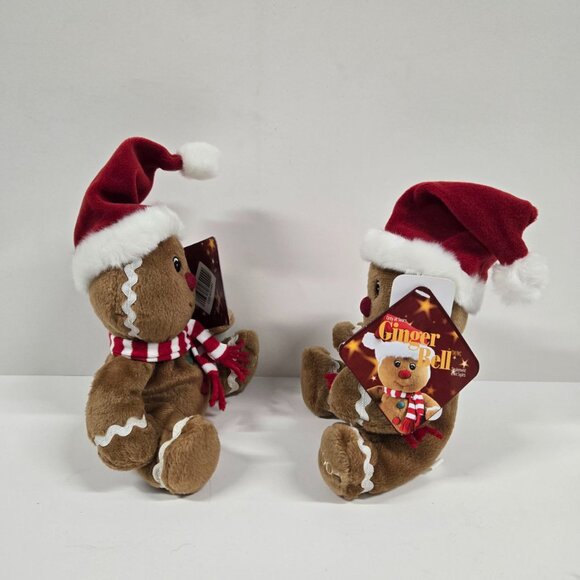 2004 Sears Exclusive Charity Gingerbread Plush Set | Ginger Bell Beanbag Dolls - Picture 3 of 15